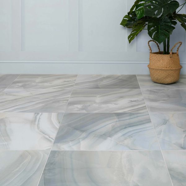 Pamesa Spain Rodas Smerato Onyx Blue Polished 60x60cm Porcelain Wall and Floor Tile - TILES Paradise