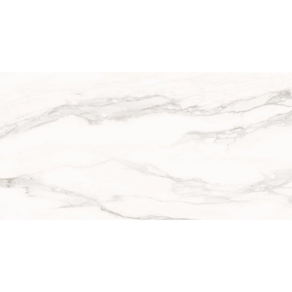 Pantheon Carrara White Marble Effect Matt Porcelain Wall & Floor Tile 60x120cm