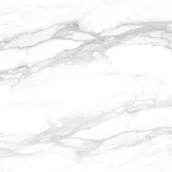 Pantheon Carrara White Marble Effect Matt Porcelain Wall & Floor Tile 60x60cm