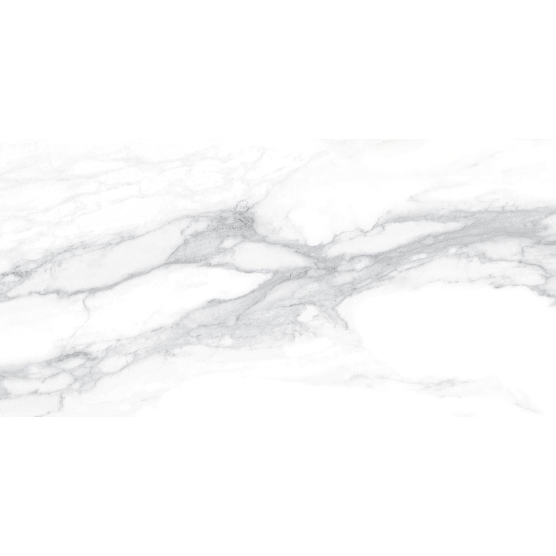 Pantheon Carrara White Marble Effect Polished Porcelain Wall & Floor Tile 30x60cm - TILES Paradise