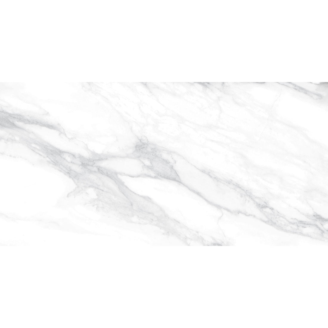 Pantheon Carrara White Marble Effect Polished Porcelain Wall & Floor Tile 60x120cm - TILES Paradise