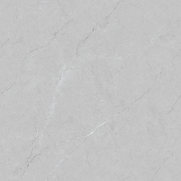 Perlato Grey Marble Effect Polished Porcelain Wall & Floor Tile 60x60cm