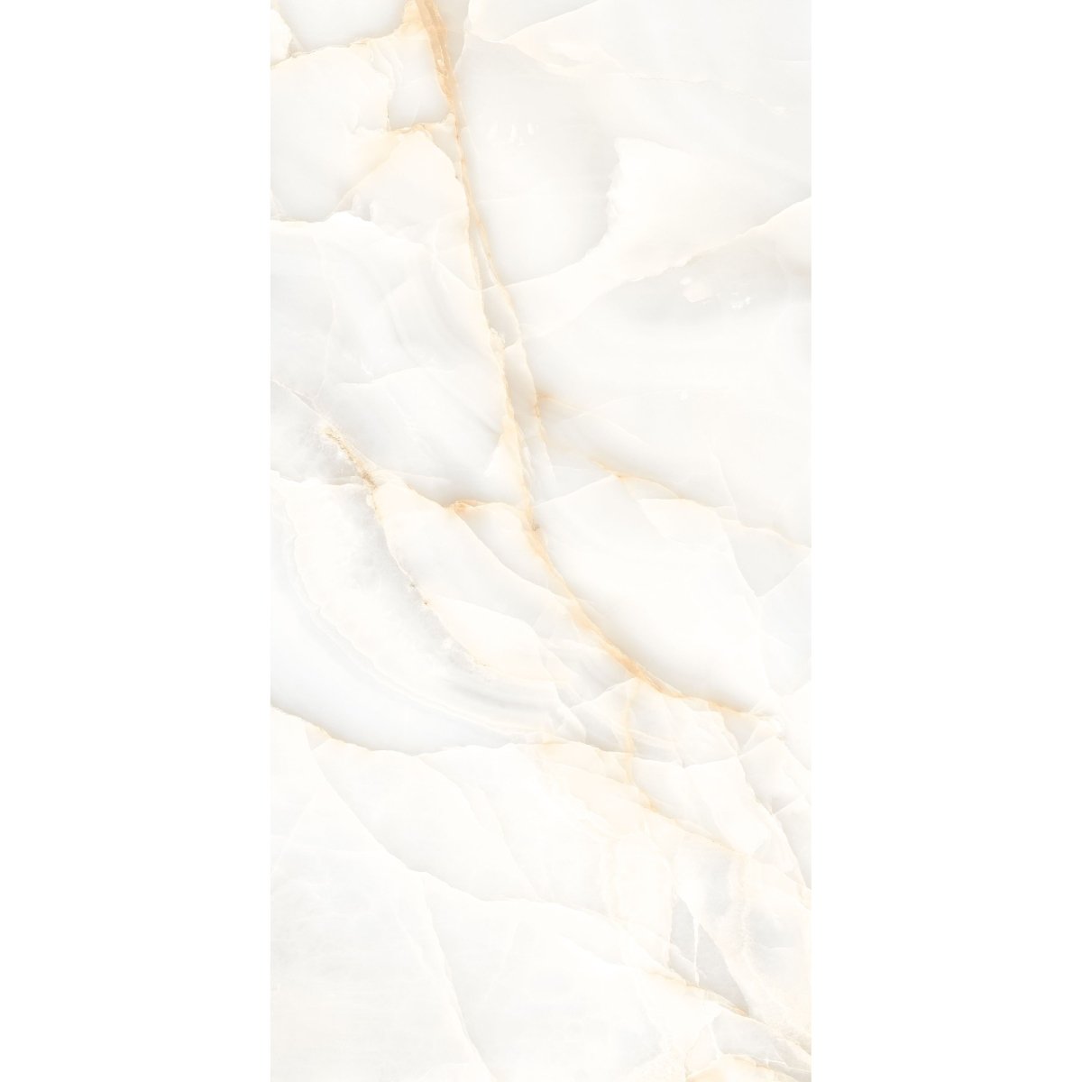 Persian Onyx Gold White Glossy Porcelain Tiles 60x120cm Wall & Floor Tile - TILES Paradise
