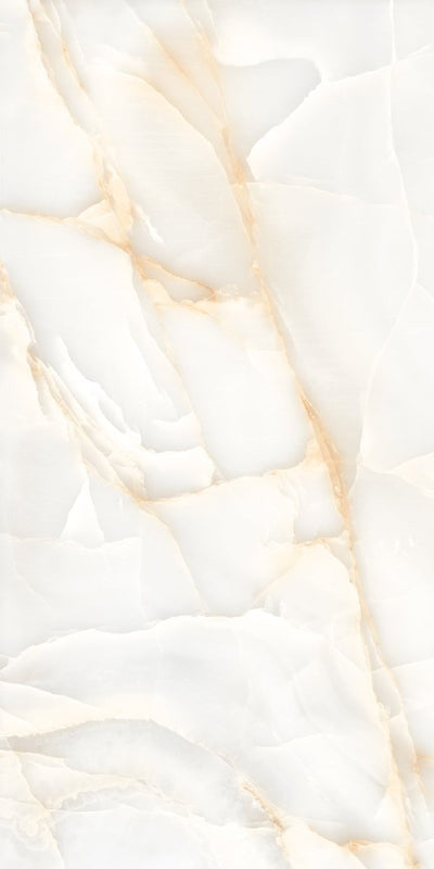 Persian Onyx Gold White Glossy Porcelain Tiles 60x120cm Wall & Floor Tile - TILES Paradise