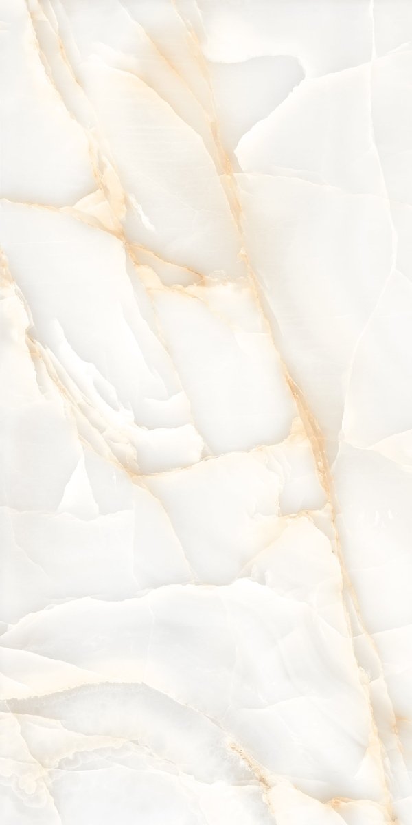 Persian Onyx Gold White Glossy Porcelain Tiles 60x120cm Wall & Floor Tile - TILES Paradise