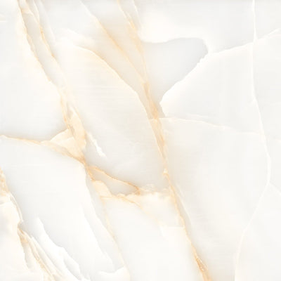 Persian Onyx Gold White Glossy Porcelain Tiles 60x60cm Wall & Floor Tile - TILES Paradise