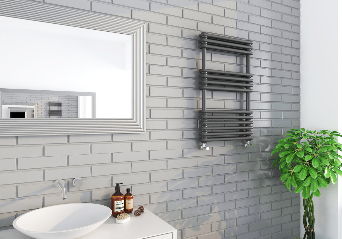 Pilastra Anthracite Grey Column Heated Towel Rail – 832x500mm