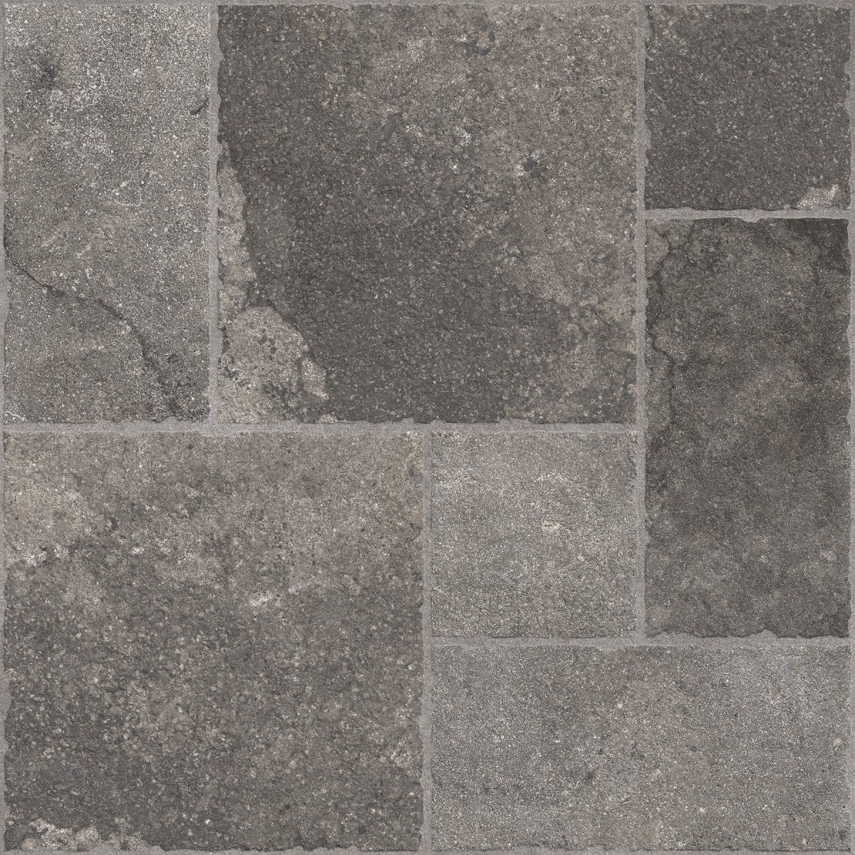 Portland Black Flagstone Effect Matt Full Body Porcelain 60x60cm Wall & Floor Tile - TILES Paradise