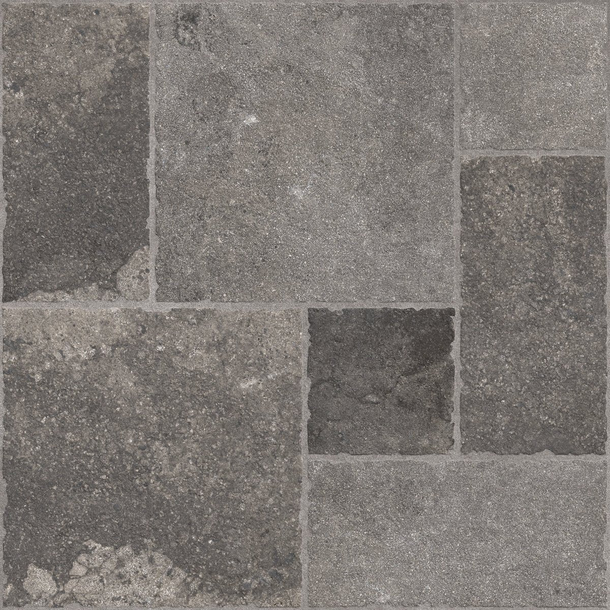 Portland Black Flagstone Effect Matt Full Body Porcelain 60x60cm Wall & Floor Tile - TILES Paradise
