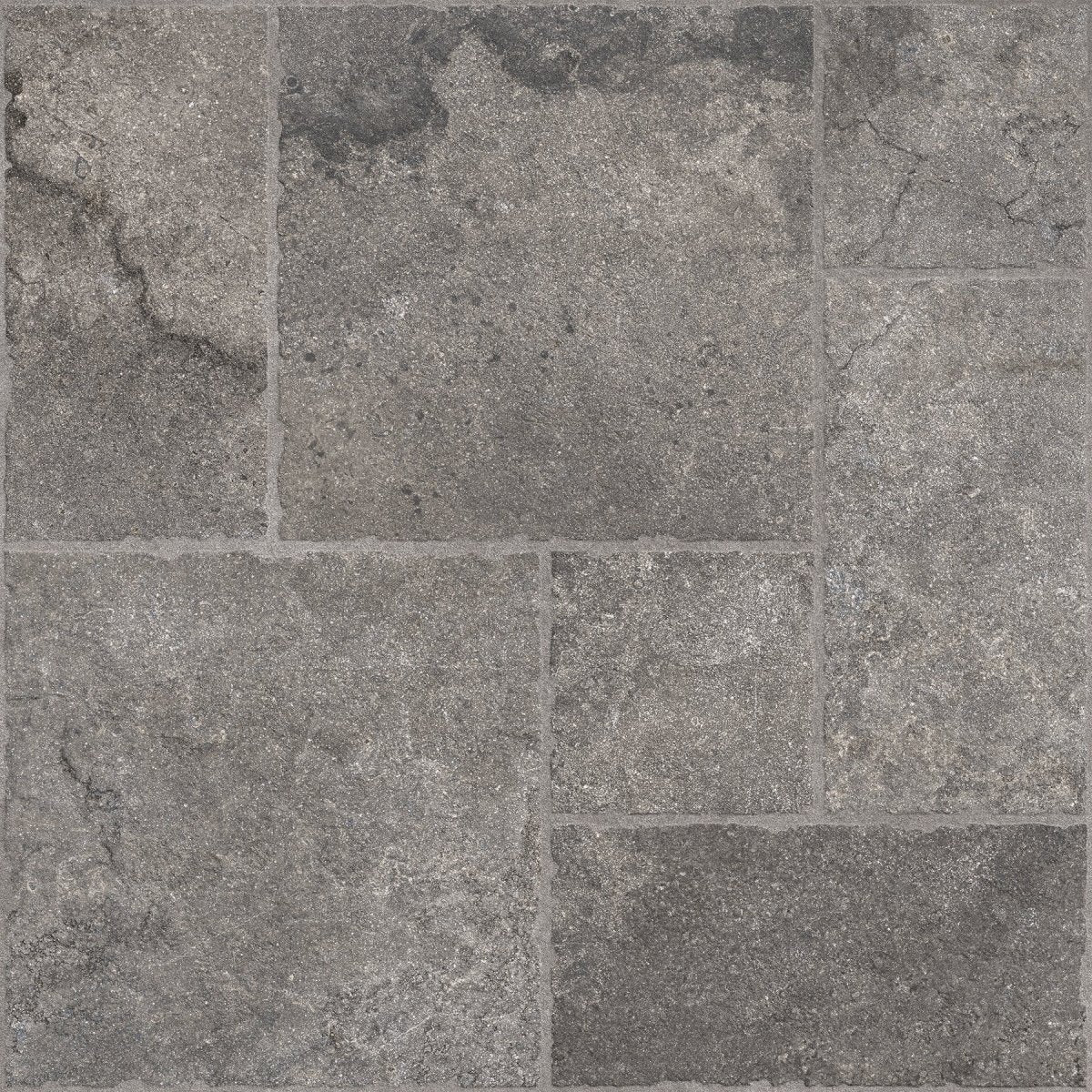 Portland Black Flagstone Effect Matt Full Body Porcelain 60x60cm Wall & Floor Tile - TILES Paradise