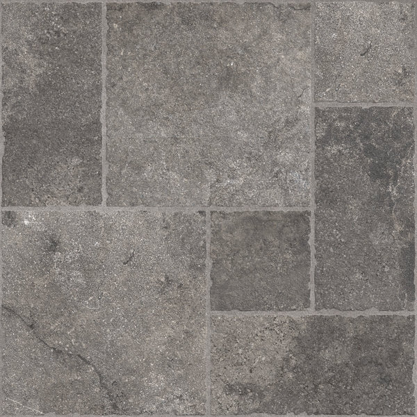 Portland Black Flagstone Effect Matt Full Body Porcelain 60x60cm Wall & Floor Tile