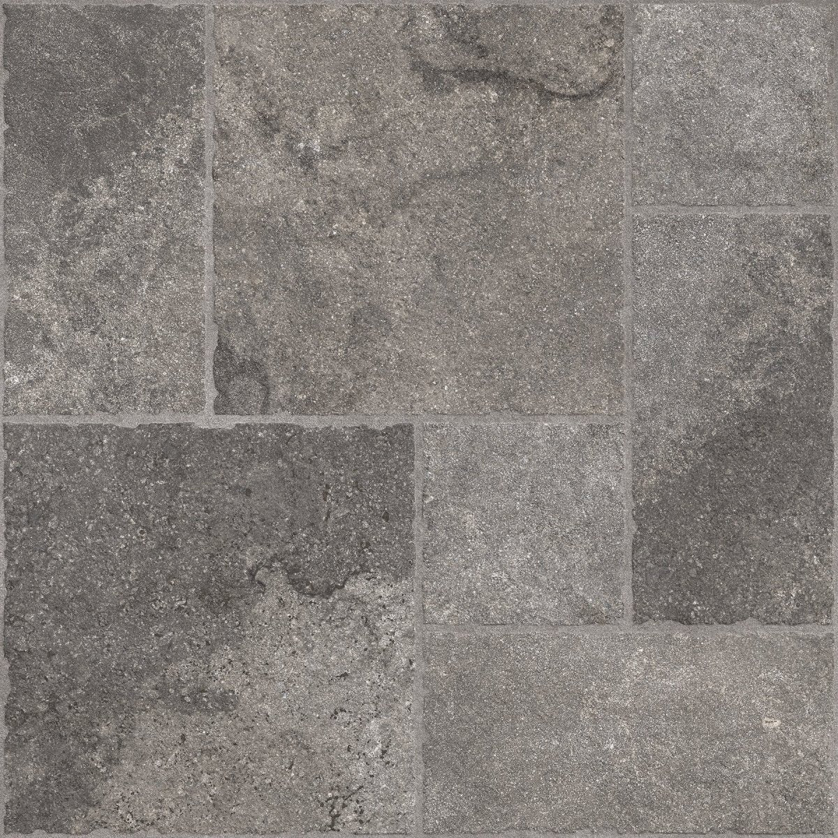 Portland Black Flagstone Effect Matt Full Body Porcelain 60x60cm Wall & Floor Tile - TILES Paradise