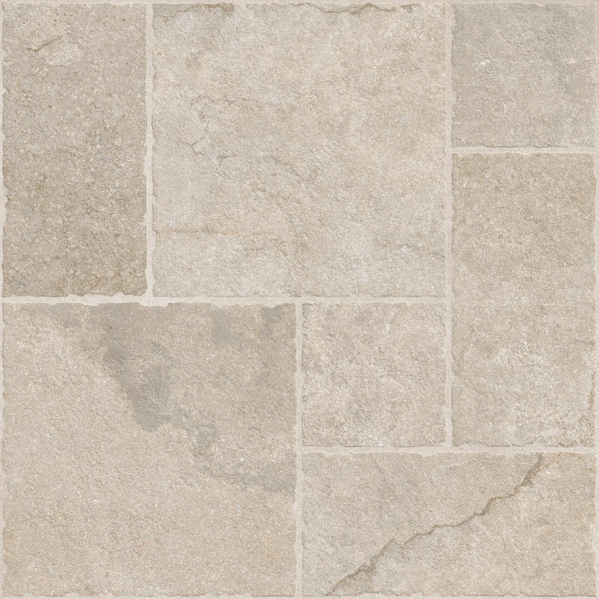 Portland Cream Flagstone Effect Matt Full Body Porcelain 60x60cm Wall & Floor Tile - TILES Paradise