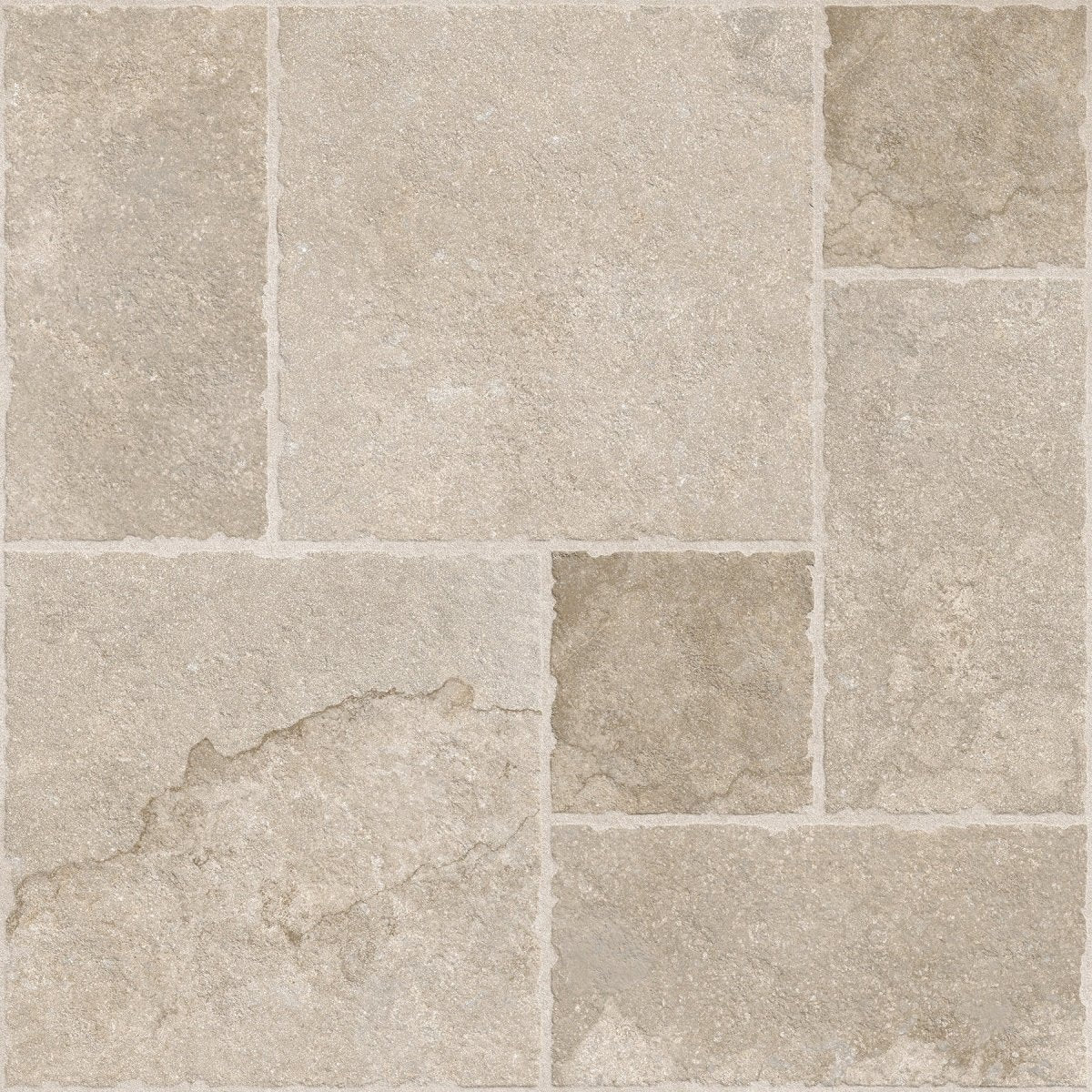 Portland Cream Flagstone Effect Matt Full Body Porcelain 60x60cm Wall & Floor Tile - TILES Paradise