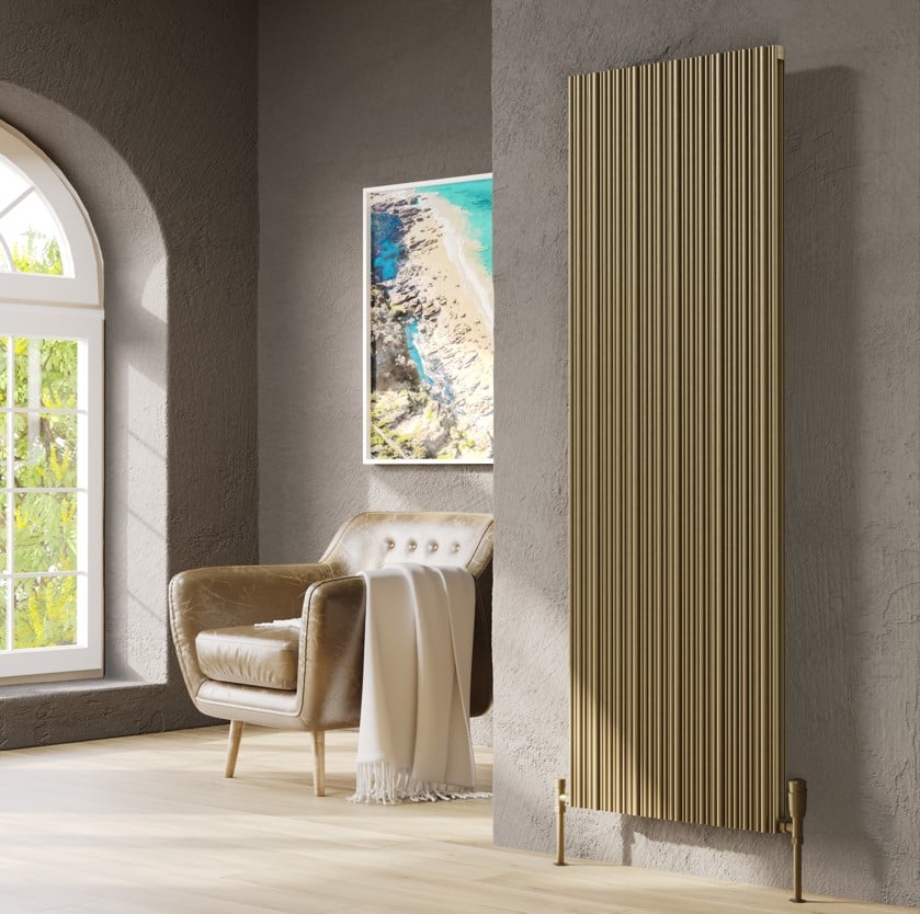 Quara Bronze Vertical Aluminium Radiator – Double Panel – 1775x239mm