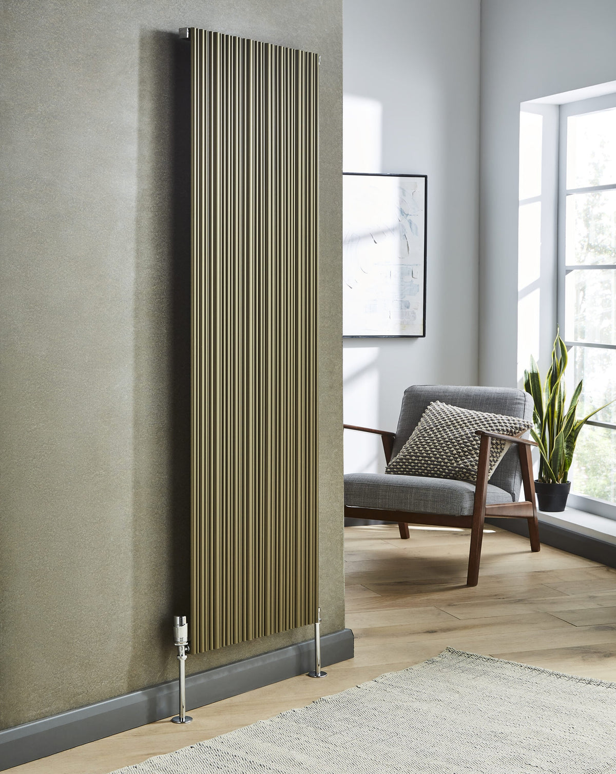 Quara Bronze Vertical Aluminium Radiator – Single Panel – 1775x359mm