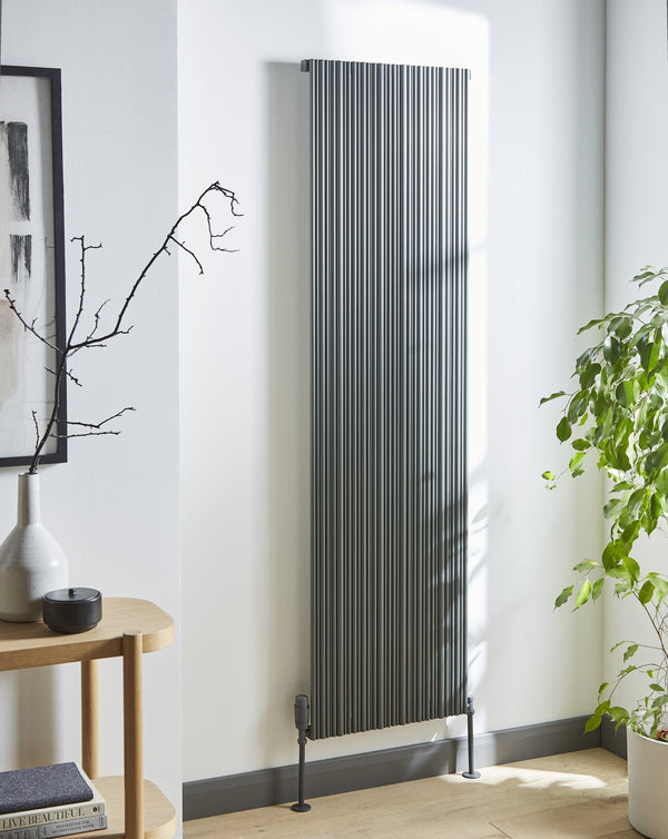 Quara Grey Vertical Aluminium Radiator – Single Panel – 1775x359mm