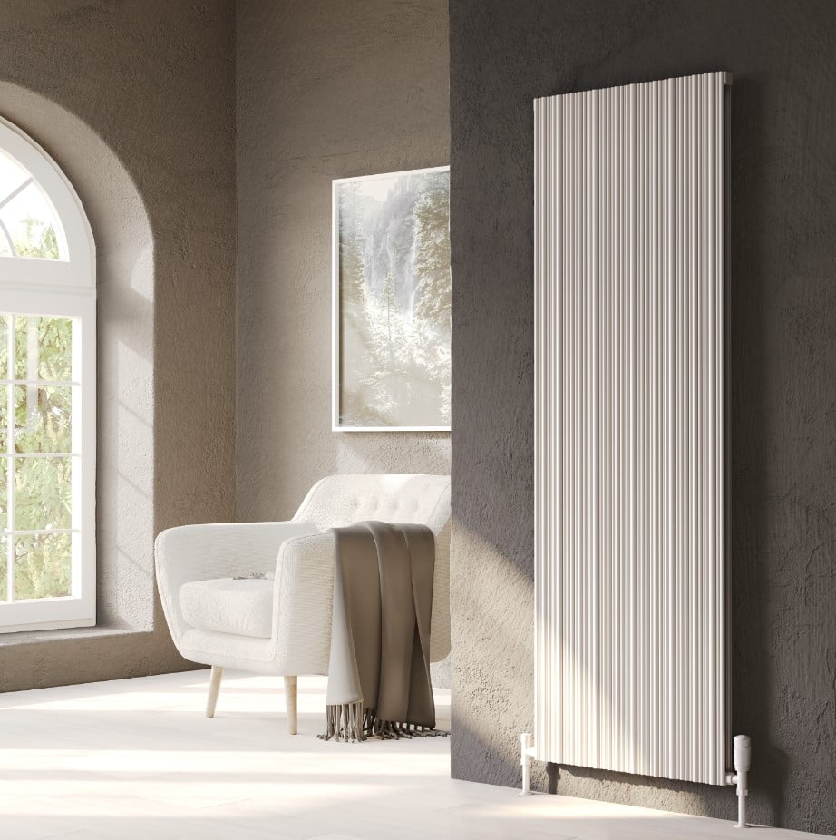 Quara White Vertical Aluminium Radiator – Double Panel – 1775x359mm