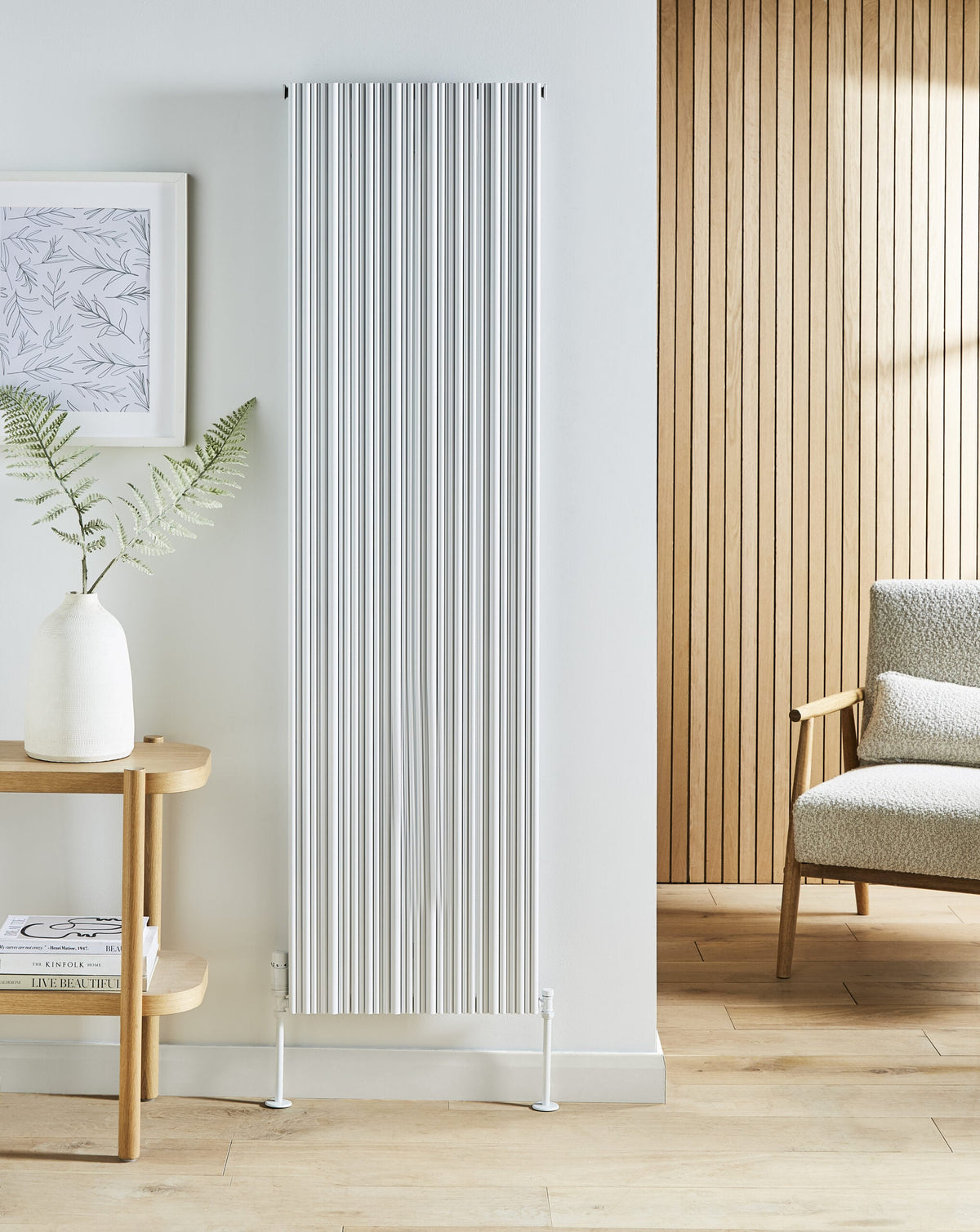 Quara White Vertical Aluminium Radiator – Single Panel