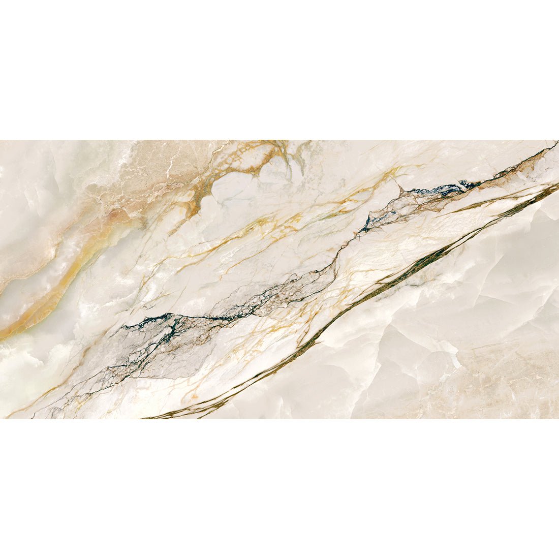Quartz Marmi Crystal Marble Effect Polished Porcelain Wall & Floor Tile 60x120cm - TILES Paradise