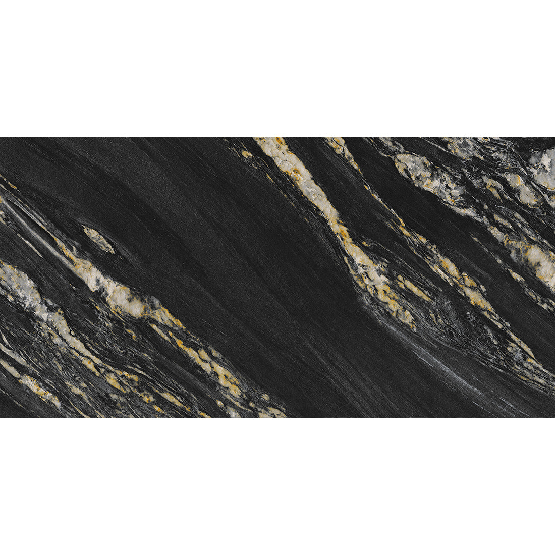 Quartz Obsidian Crystal Marble Effect Polished Porcelain Tile 60x120cm