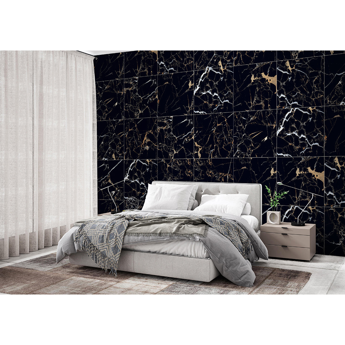 Pallet Deal: 144 Tiles (51 sq.m) Midnight Black Matt Anti-slip 60x60cm Matt Porcelain Wall & Floor Tiles