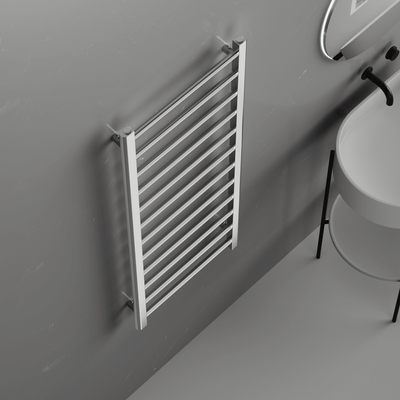 Rivena 1200x500mm Chrome Heated Towel Rail – Slimline 12 Bar Ladder Radiator - TILES Paradise