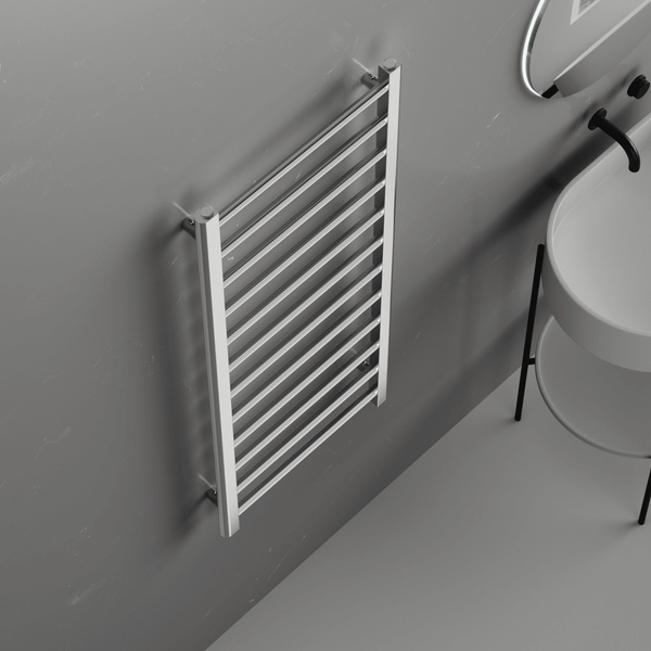 Rivena 1200x500mm Chrome Heated Towel Rail – Slimline 12 Bar Ladder Radiator