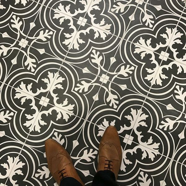 Victorian Classic Black Matt 20x20cm Patterned Porcelain Wall & Floor Tiles