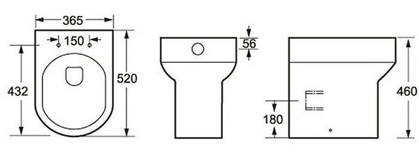 Round Rimless Back to Wall Toilet 520mm Projection with Soft Close Seat – VARENO Range