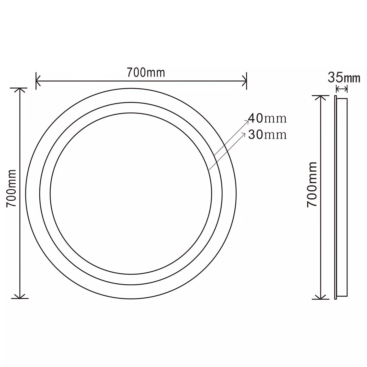 Velora Round Mains Powered LED Bathroom Mirror with Demister & Touch Sensor – 600mm / 700mm / 800mm