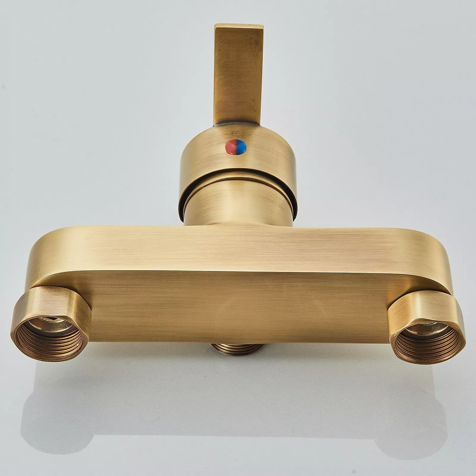 Aquari Antique Brass Exposed Shower Set with 8" Rain Head & Handheld