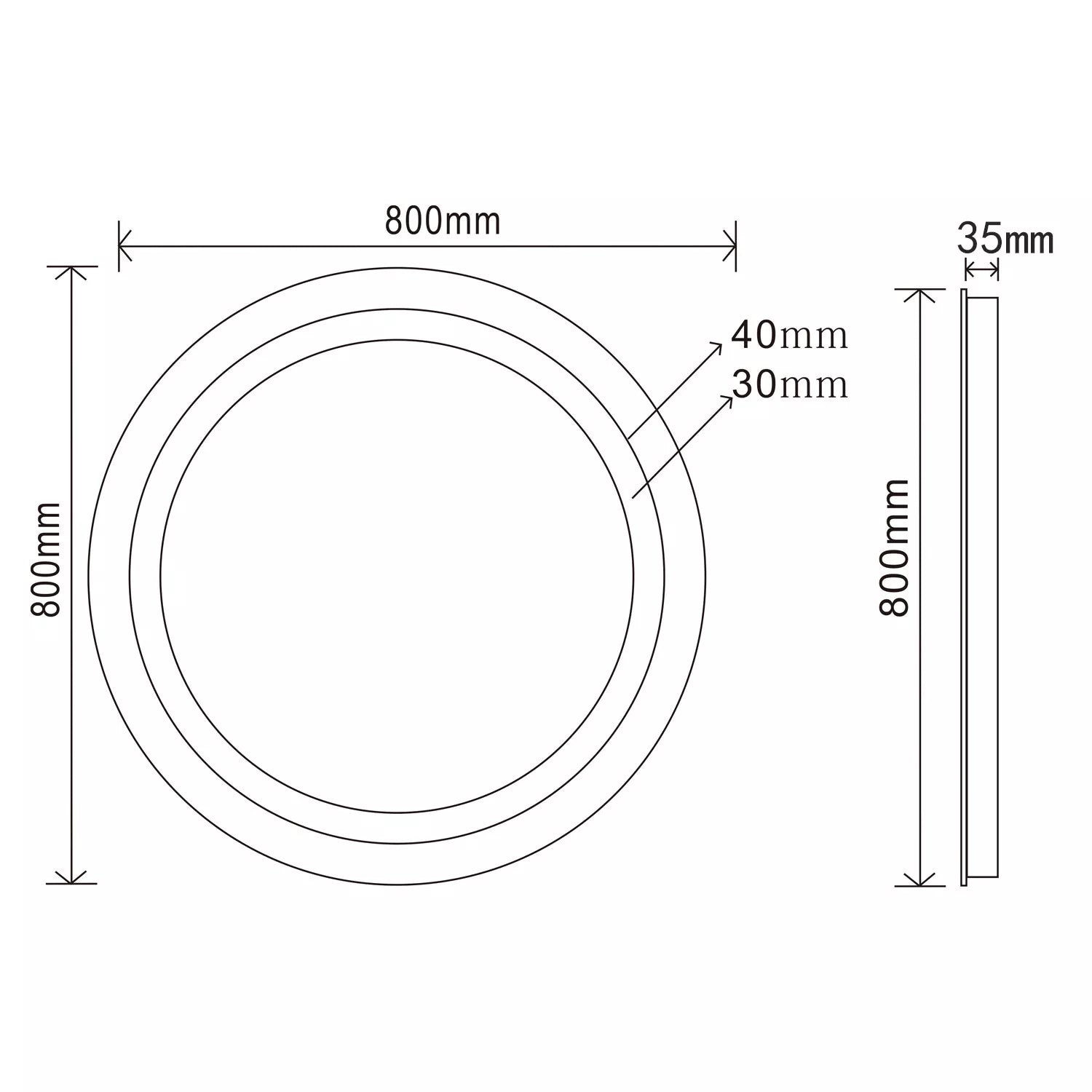Velora Round Mains Powered LED Bathroom Mirror with Demister & Touch Sensor – 600mm / 700mm / 800mm