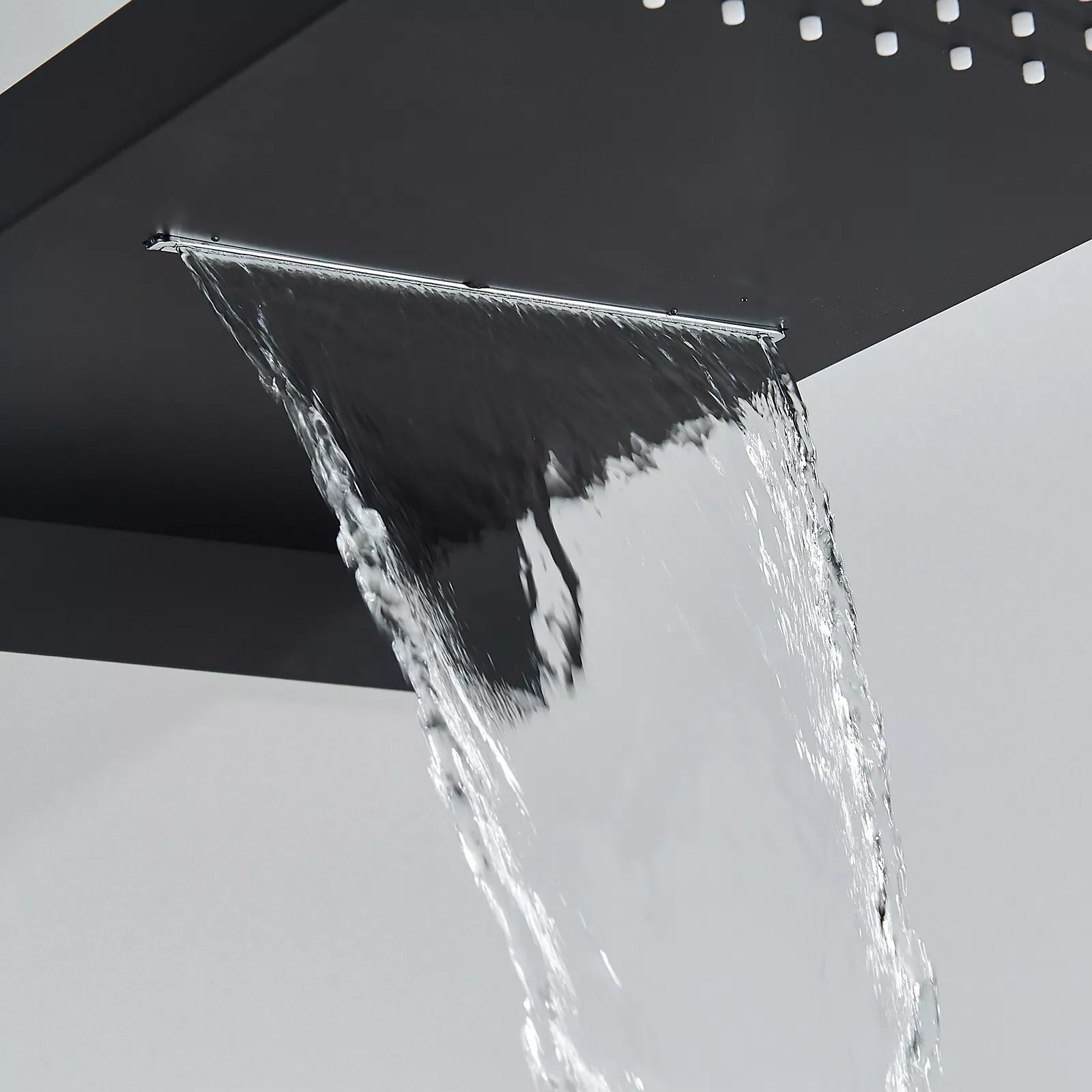 Aquari Matte Black Thermostatic Concealed Shower Set with 22x54cm Rainfall Head & Handheld Spray