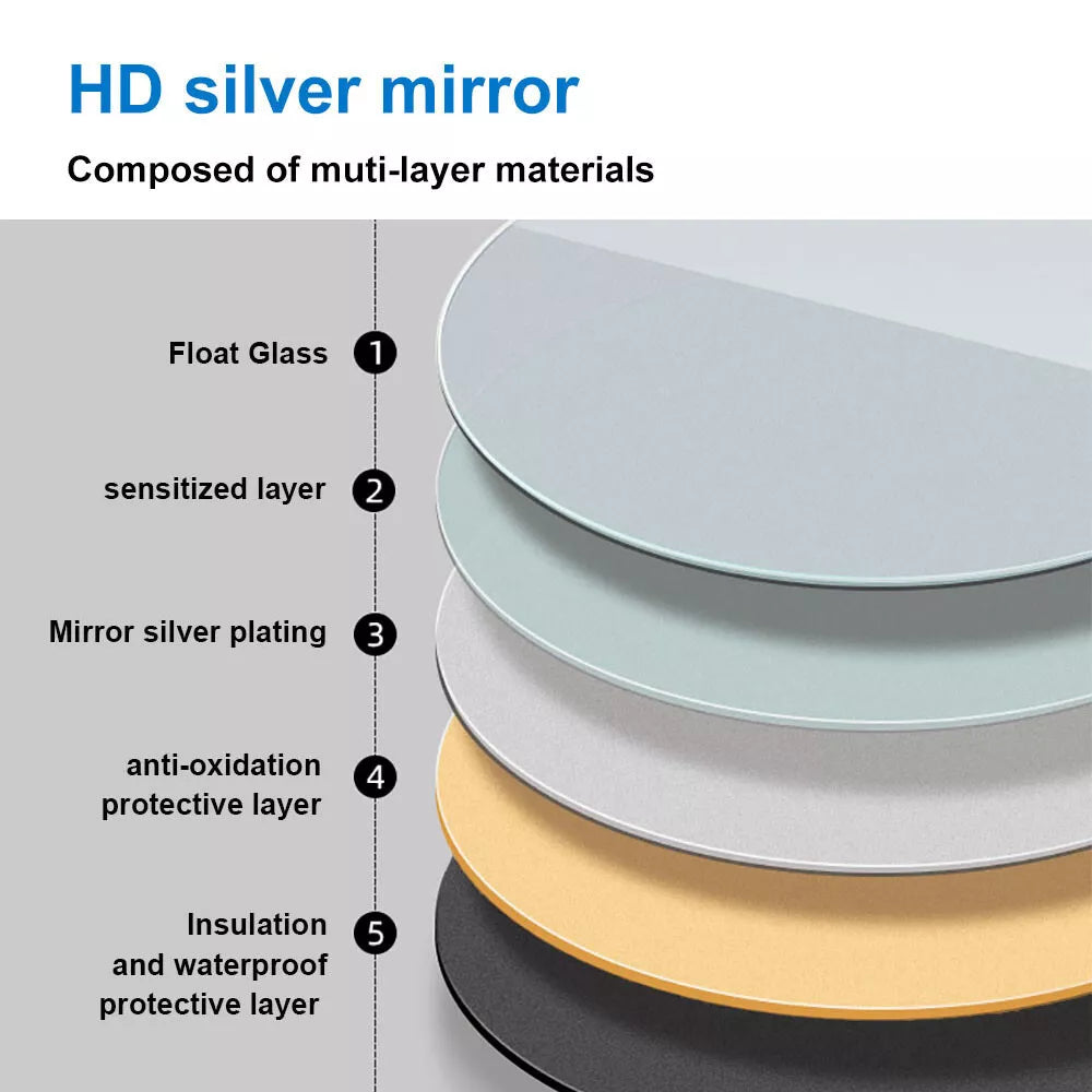 Lumora 600mm Round Edge-Frosted LED Bathroom Mirror – Tri-Colour Dimmable, Touch & Demister