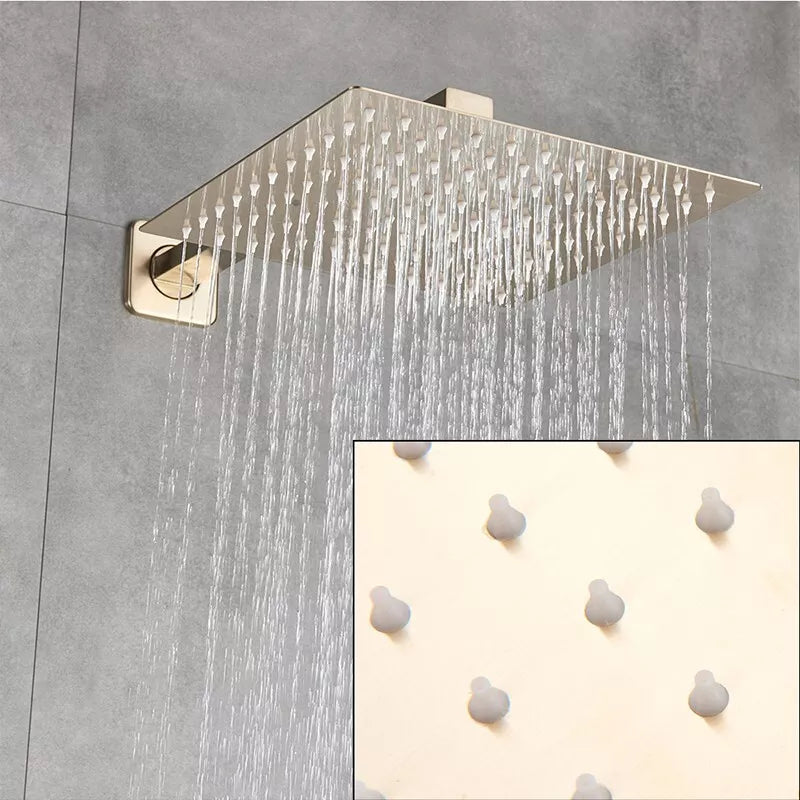 Aquari Gold Concealed Shower Set – 30cm Rainfall Head with Mixer Valve & Handheld Spray