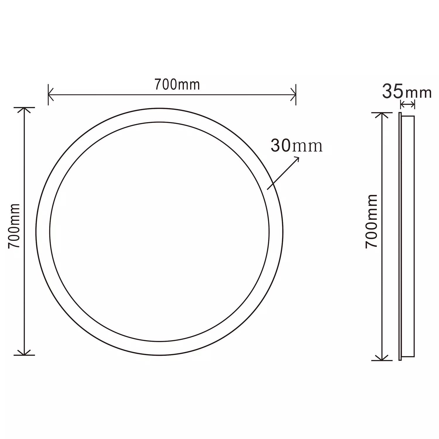 Velora Round 600/700/800mm LED Mirror – Cold White Light, Touch Sensor, Demister, Mains Powered (Minimalist Series)