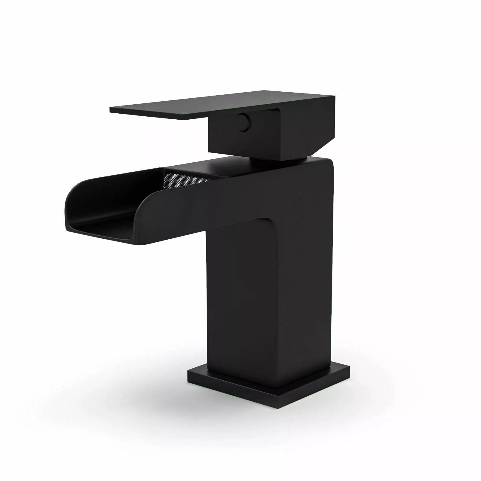 Velora Matt Black Waterfall Basin Mixer Tap with Free Waste – Single Lever