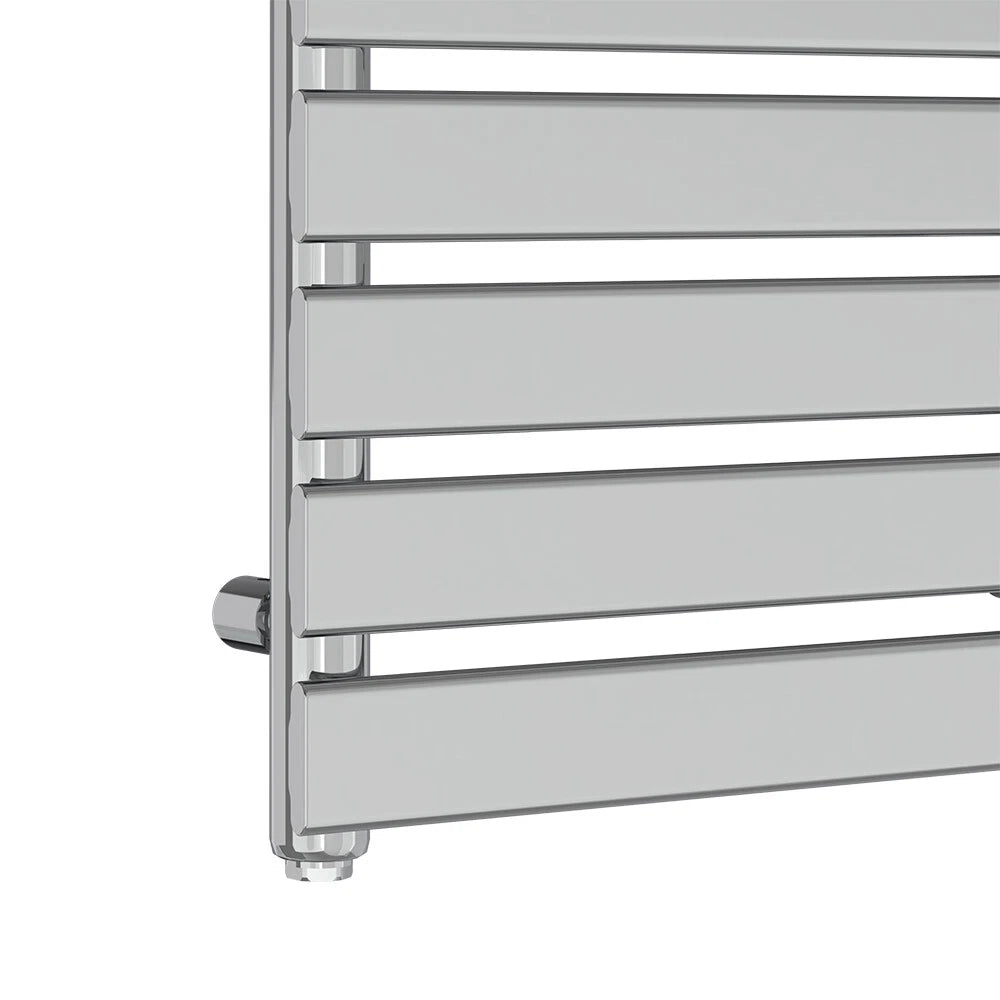 Valeno 650x400mm Chrome Heated Towel Rail – Flat Panel, Vertical Mount, Polished Finish