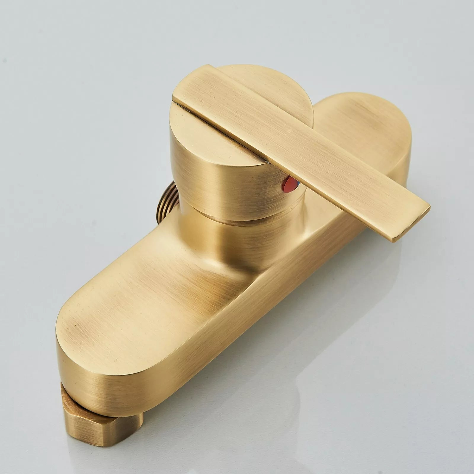 Aquari Antique Brass Exposed Shower Set with 8" Rain Head & Handheld