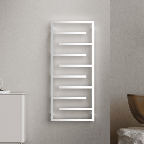 Salerno 1380x600mm Chrome Heated Towel Rail – Large 10 Bar Ladder Radiator