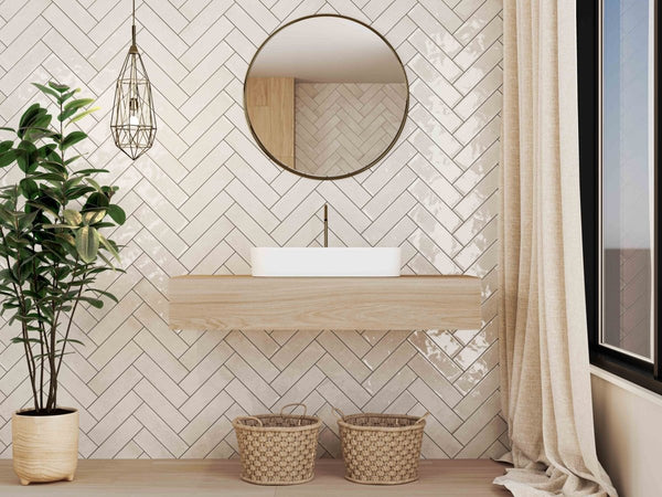Savela White Gloss Ceramic 70x280mm Metro Wall Tile - TILES Paradise