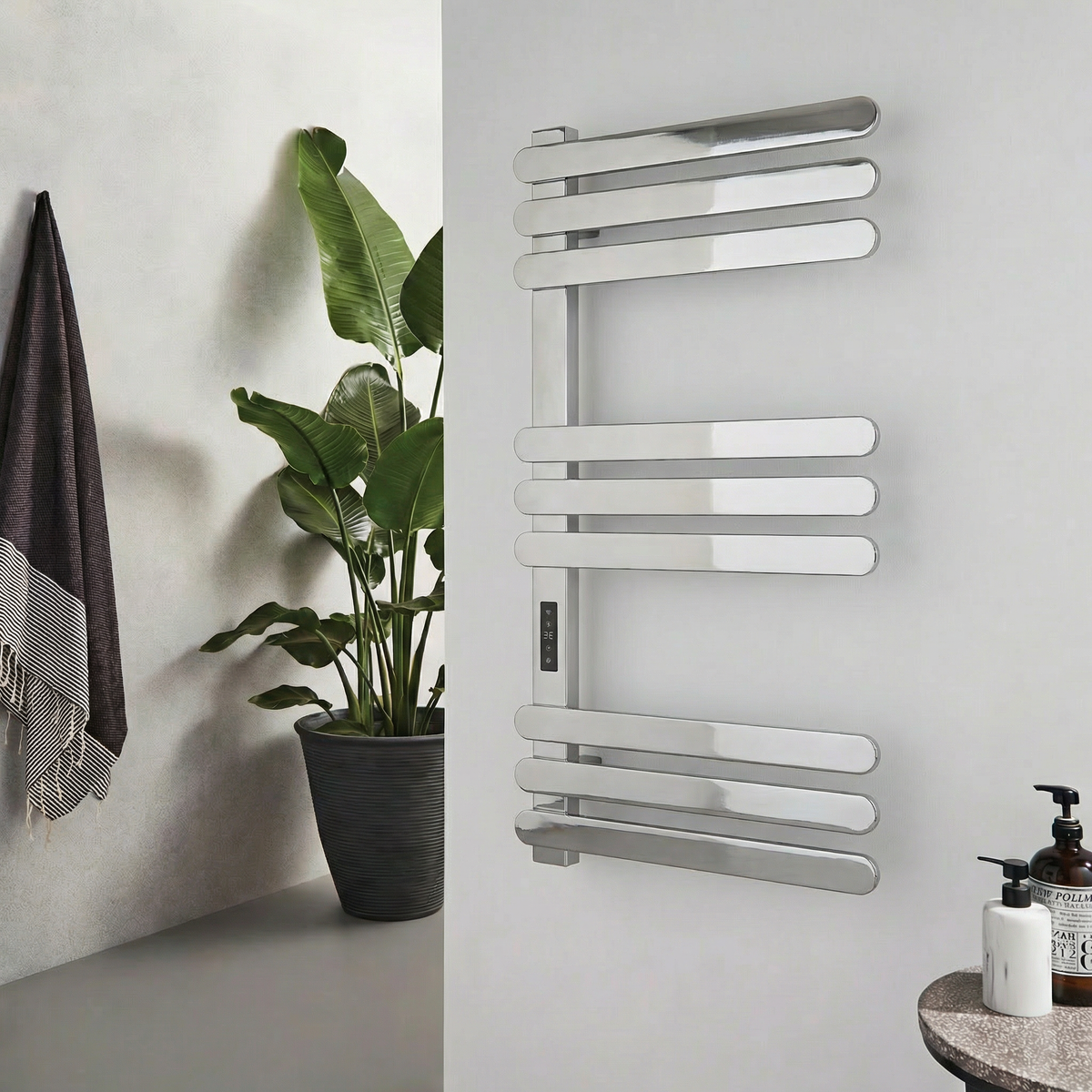 Selvina Chrome Smart Electric Heated Towel Rail – 1100x500mm