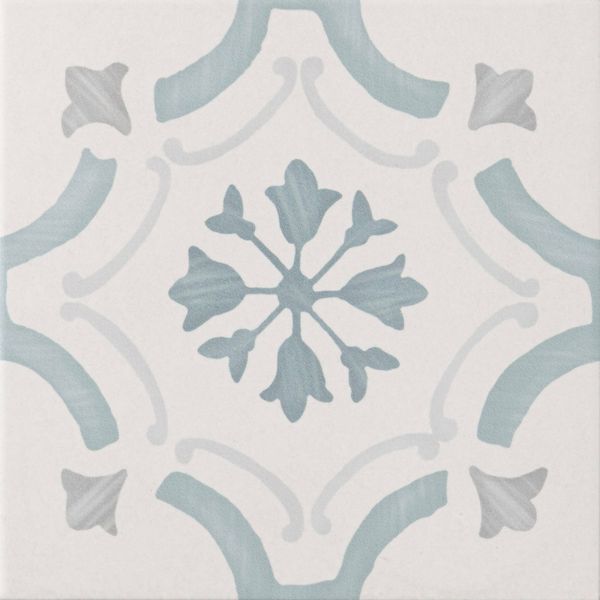Eden Blue Flower Matt 22.3x22.3cm Patterned Porcelain Wall & Floor Tiles