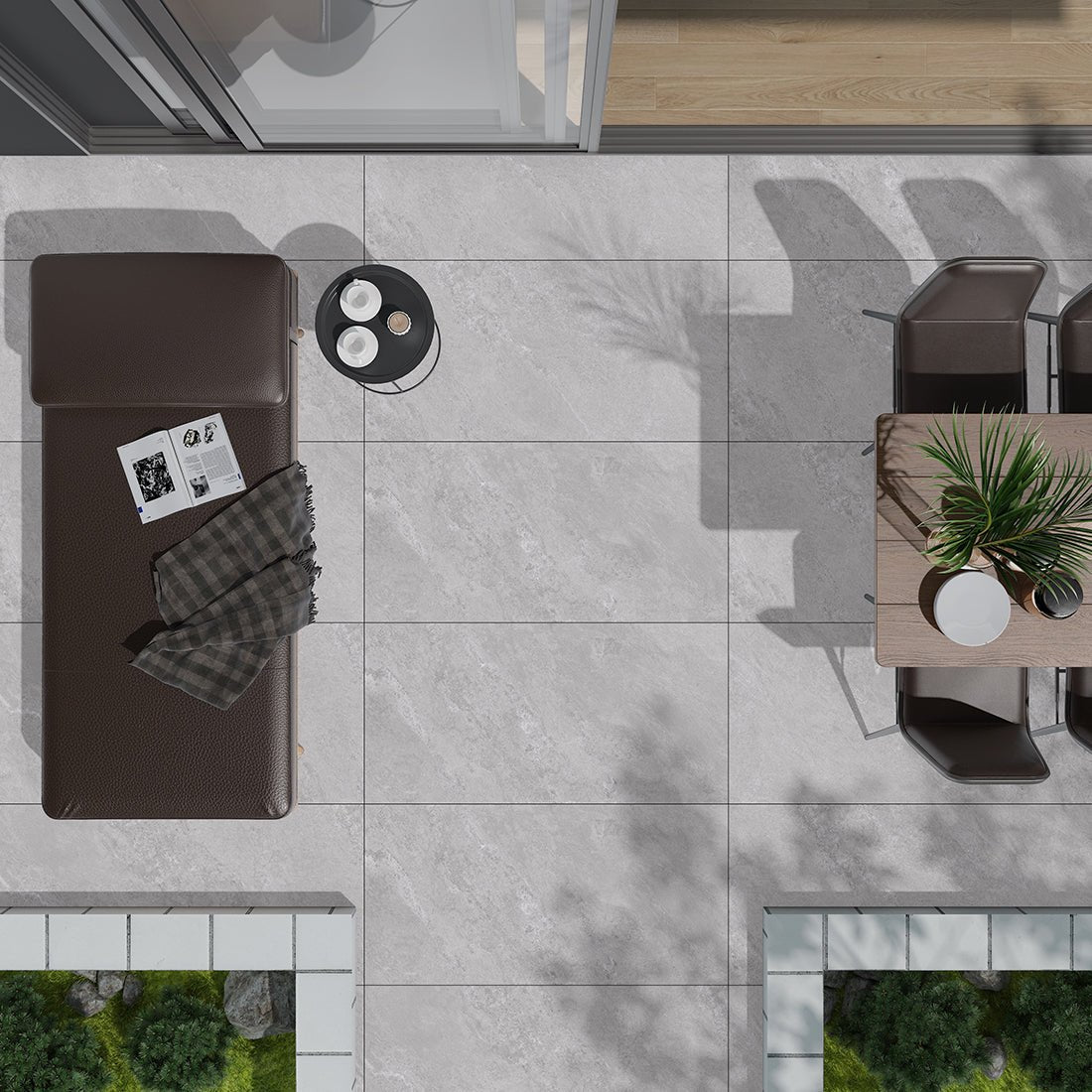Skyline Rock Porcelain Pearl Grey 60cmx90cmx20mm Matt Outdoor and Garden Tile Slab - TILES Paradise