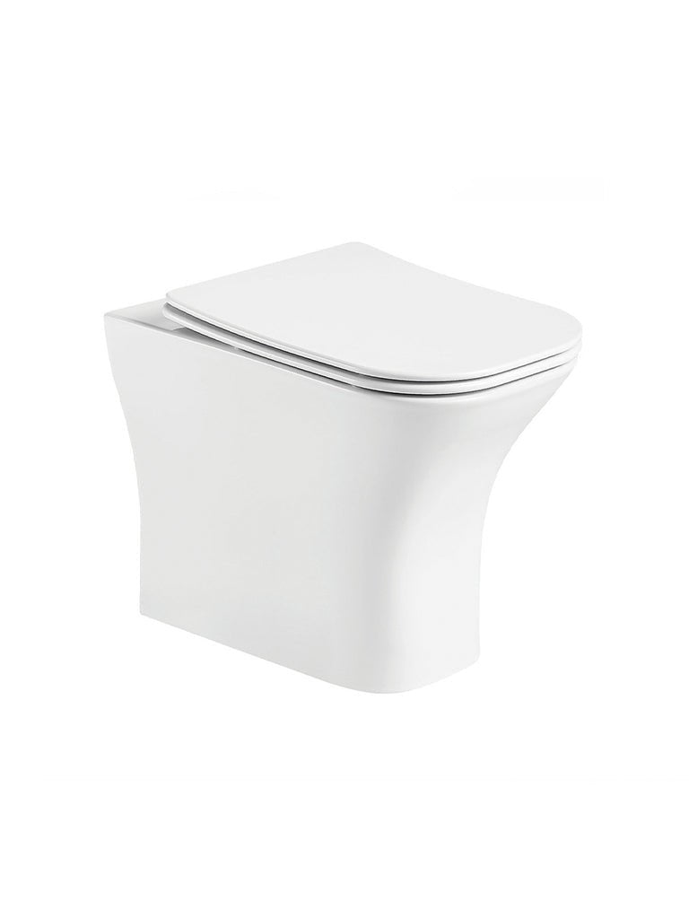 Soft Square Rimless Back to Wall Toilet 605mm Projection with Soft Close Seat – SORENA Range - TILES Paradise