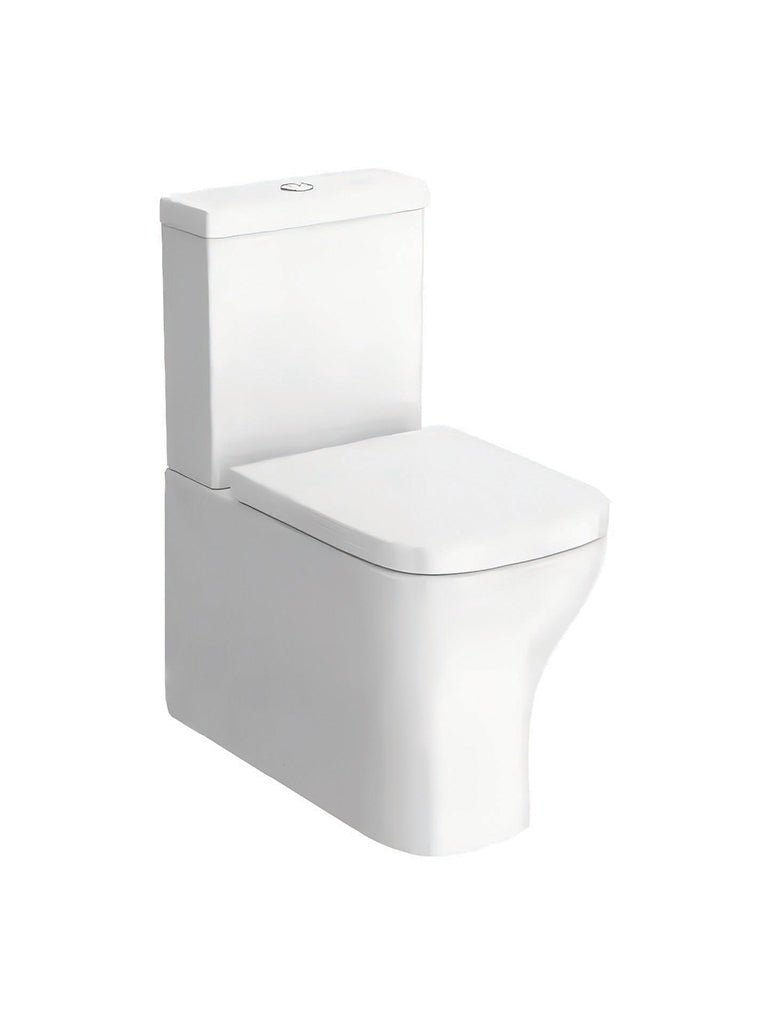 Soft Square Rimless Comfort Height Close Coupled Toilet Fully Enclosed with Soft Close Seat – SORENA Range - TILES Paradise