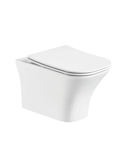 Soft Square Rimless Wall Hung Toilet 605mm Projection with Soft Close Seat – SORENA Range - TILES Paradise