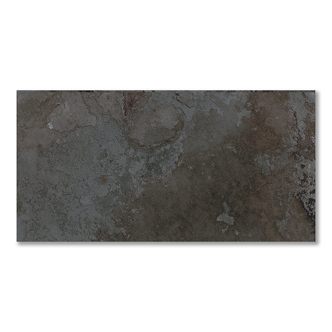 Hekla Slate Dark Grey Slate Effect Matt Porcelain 60x120cm Wall & Floor Tile