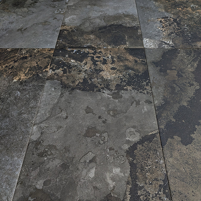 Hekla Slate Dark Grey Slate Effect Matt Porcelain 60x120cm Wall & Floor Tile